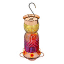 Iridescent Glass Hummingbird Feeder, Orange Ombre