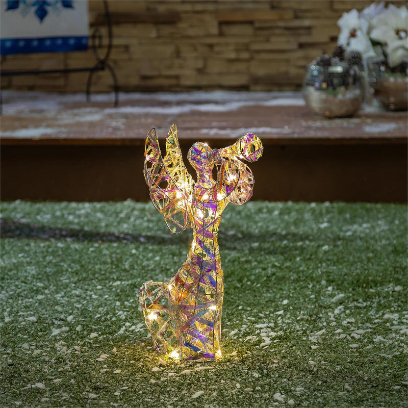 Season to Sparkle Garden Statue, LED Statue, Angel, 16"H