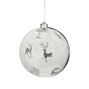 8" Shatterproof Battery Operated LED Ornament with Reindeer, 2 Asst., Silver and Gold