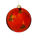 8" Shatterproof Battery Operated Ornament with Trees, Red,2la2036rd