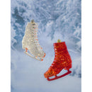 Ice skate Shatterproof Battery Operated LED Ornament, 2 ASST, Red and Silver