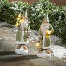 Santa Statues With LED Lanterns, 2 ASST