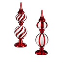 Red & White Shatterproof Garden Ornament, Asst of 2