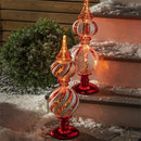 Red & White Shatterproof Garden Ornament, Asst of 2