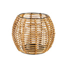 6" Round Wicker Lantern
