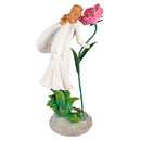 LED Garden Angel Statuary, Pink Flower