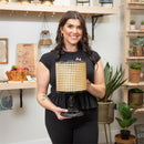 LED Table Top Lantern, Faux Cane