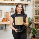 LED Table Top Lantern, Faux Cane