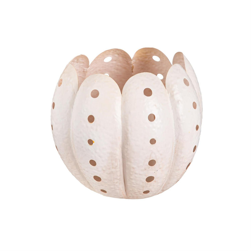 7.5"H Metal LED Pumpkin Lantern