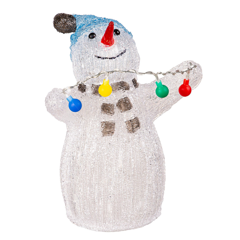 LED Snowman With String Lights,2la2614