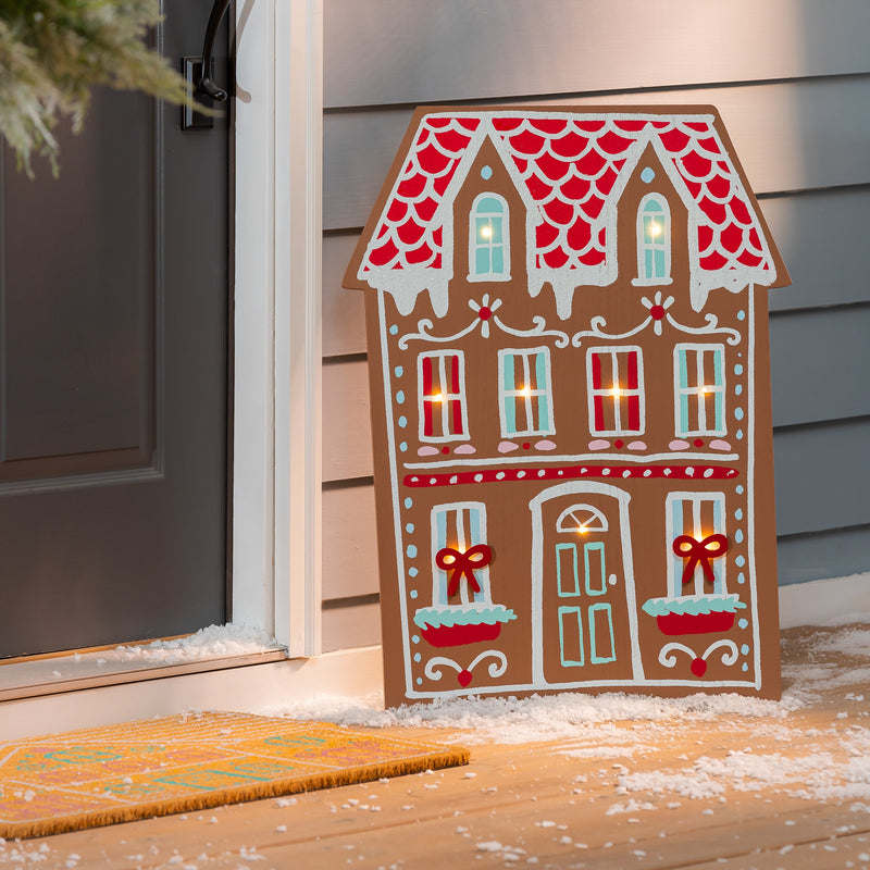 Gingerbread House Porch, Red Roof,2la2620