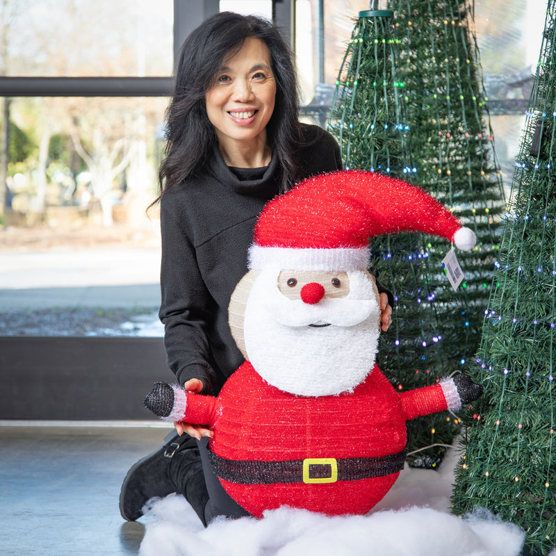 LED Collapsible Santa Garden Decor,2la2624