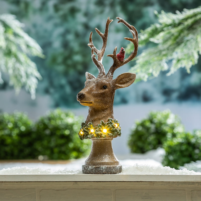 LED Resin Reindeer Bust Statuary,2la2646