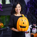 Jack-O-Lantern Pumpkin LED Statue, 14"H