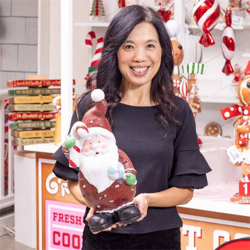 Baking Spirits Bright Garden  Statue, Resin LED Statue, Santa, 16"H