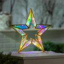 Pearl and Pine Garden Statue, LED RGB Color Changing Statue, Star, 14"H