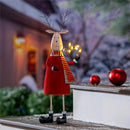 Christmas Vacation Garden Statue, LED Metal Statue, Joy Deer, 26"H