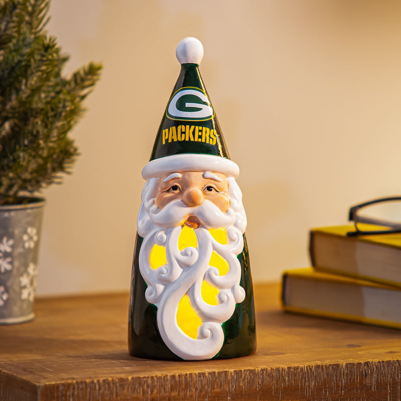Green Bay Packers Santa LED Statuary, 8"