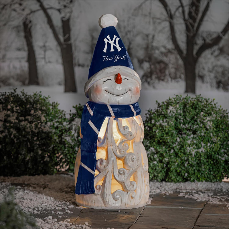 New York Yankees Snowman LED Statuary, 26"