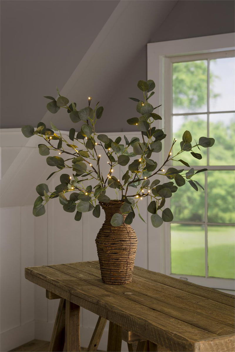 Eucalyptus Branch, 32 LED Lights Set of 2