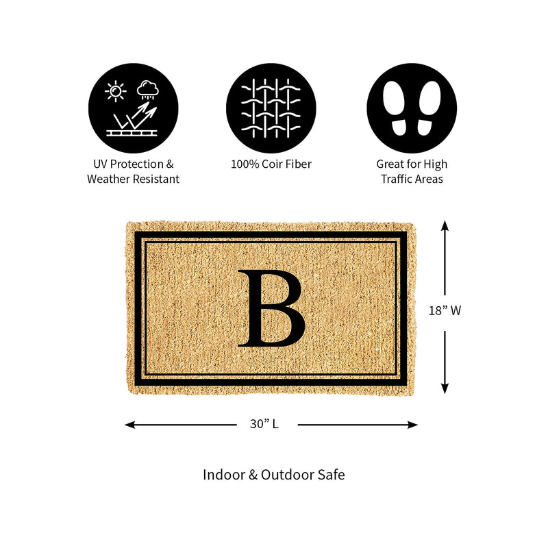 Monogram Coir Mat, Letter  "B"