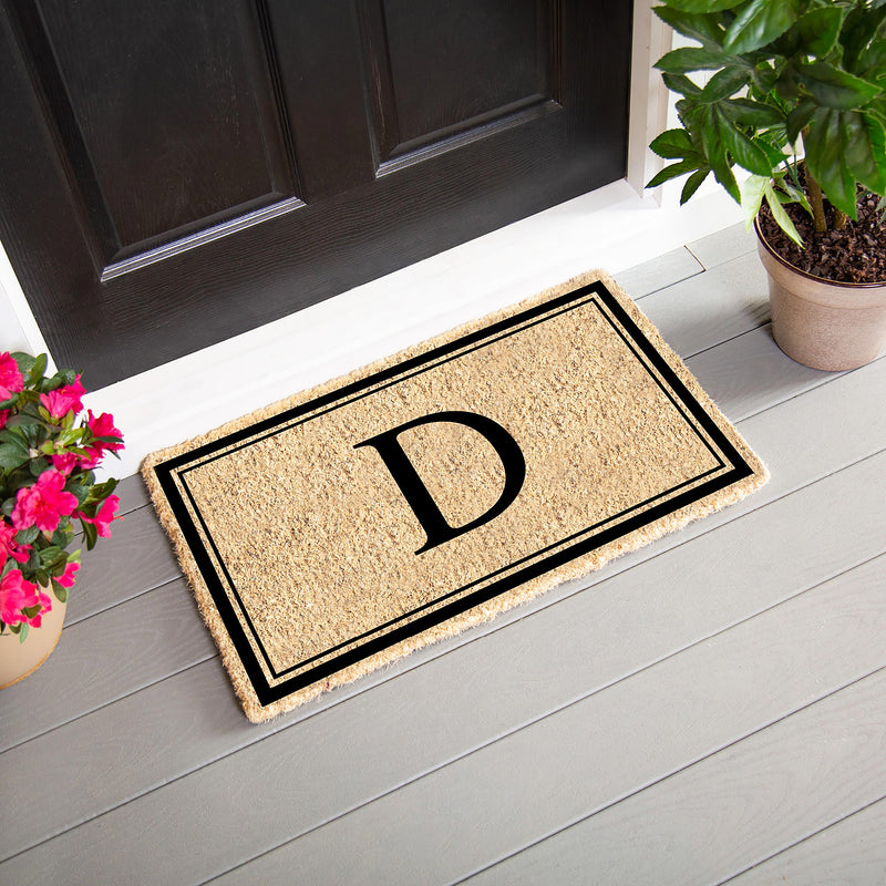 Monogram Coir Mat, Letter  "D"
