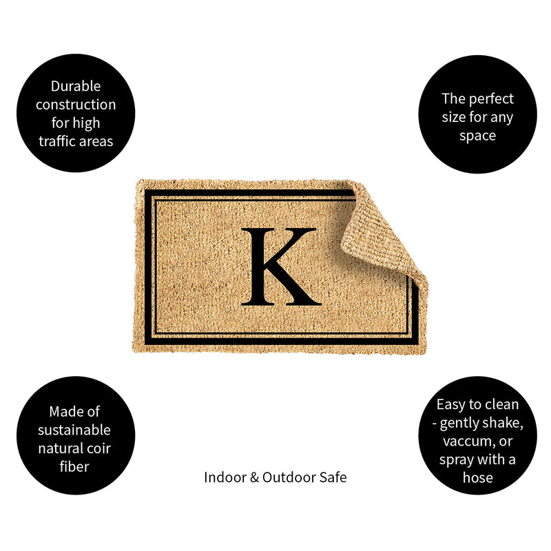 Monogram Coir Mat, Letter  "K"