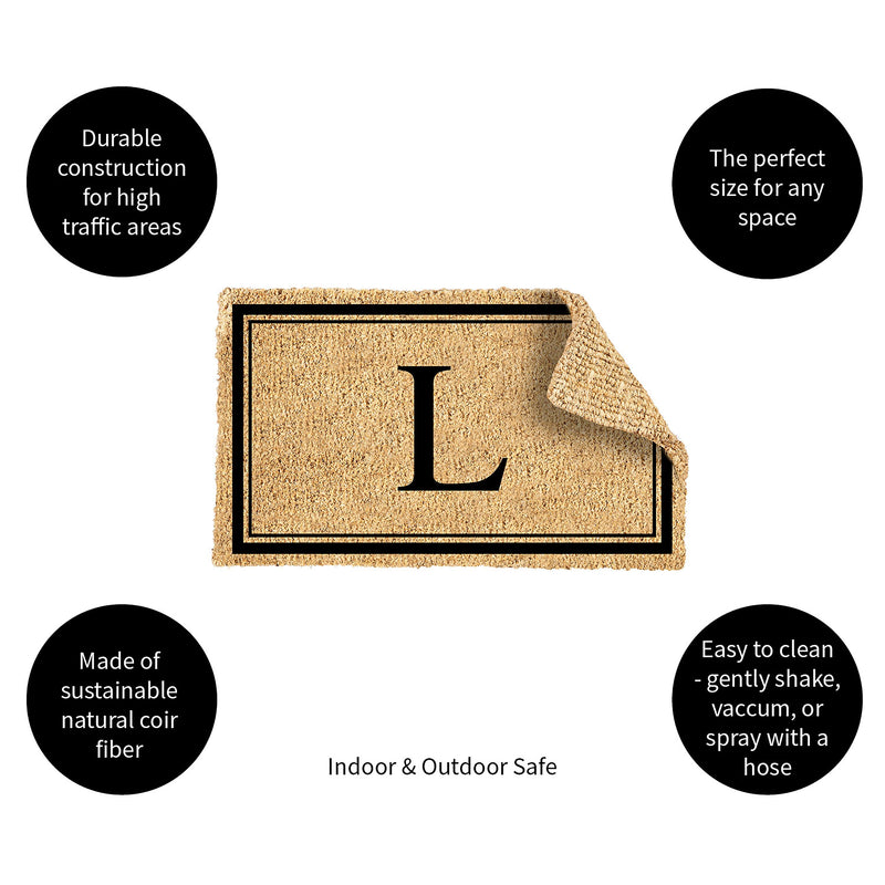 Monogram Coir Mat, Letter  "L"