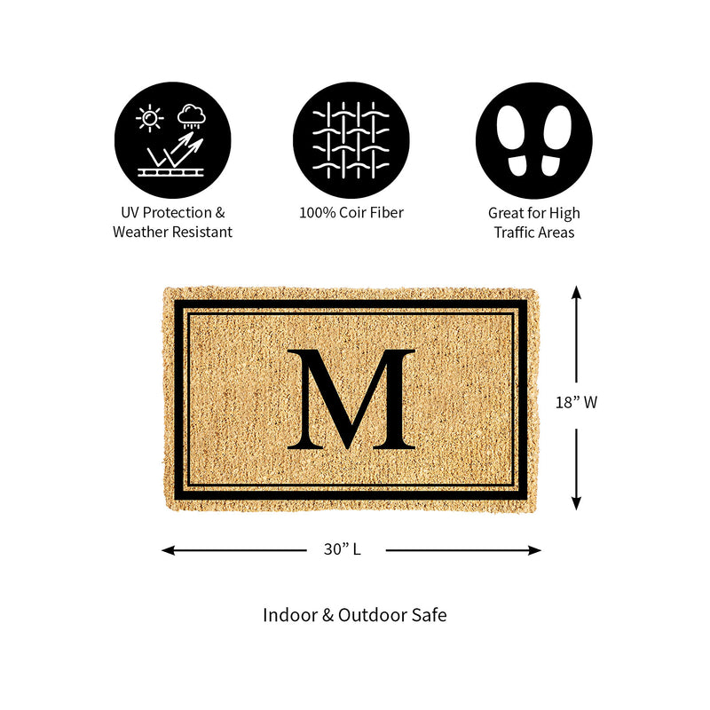 Monogram Coir Mat, Letter  "M"