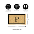 Monogram Coir Mat, Letter  "P"