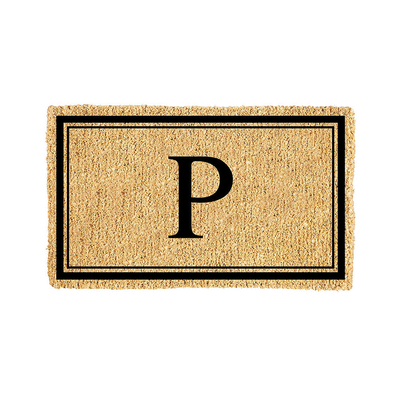 Monogram Coir Mat, Letter  "P"