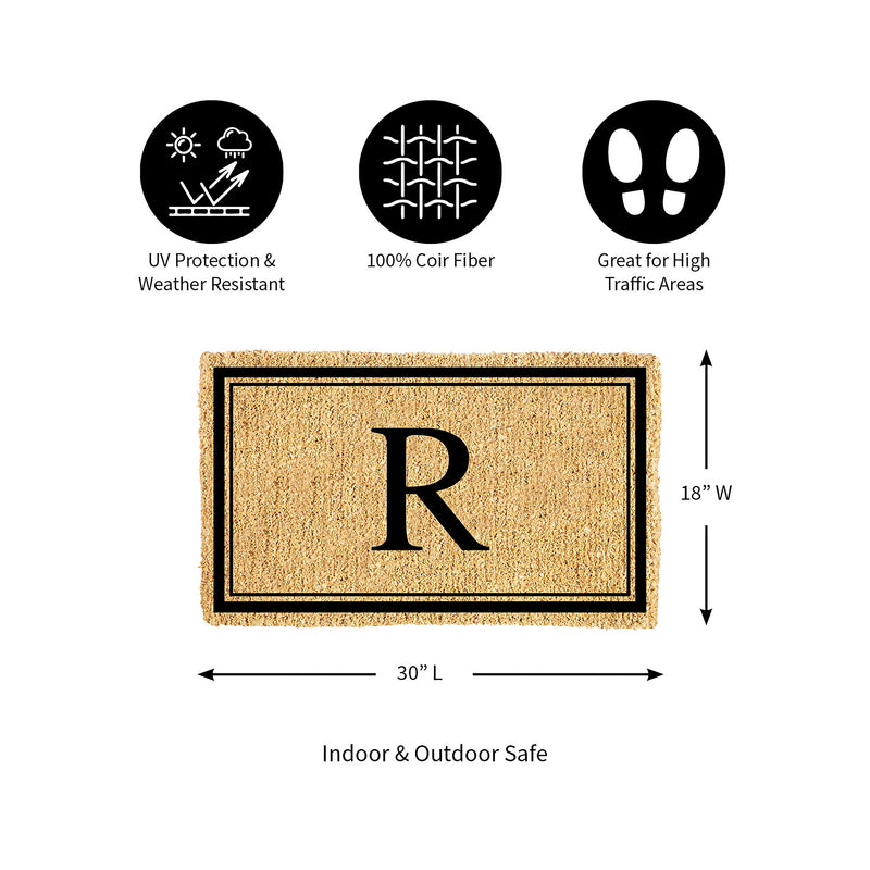 Monogram Coir Mat, Letter  "R"