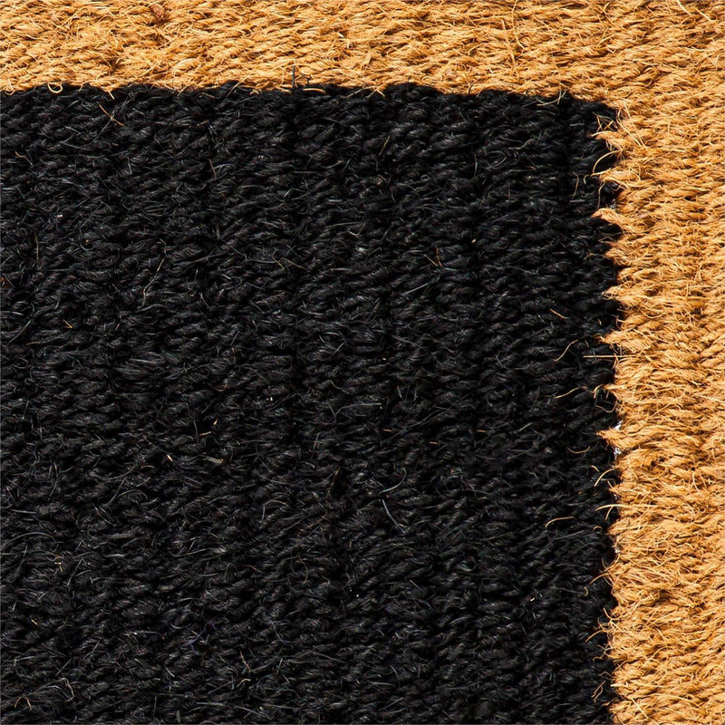 Natural Coir and Black Woven Mat, 3 Asst
