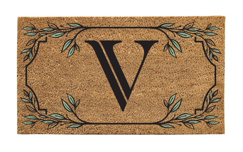 Monogram Coir Mat, Letter  "V"
