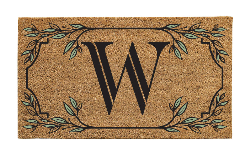 Monogram Coir Mat, Letter  "W"