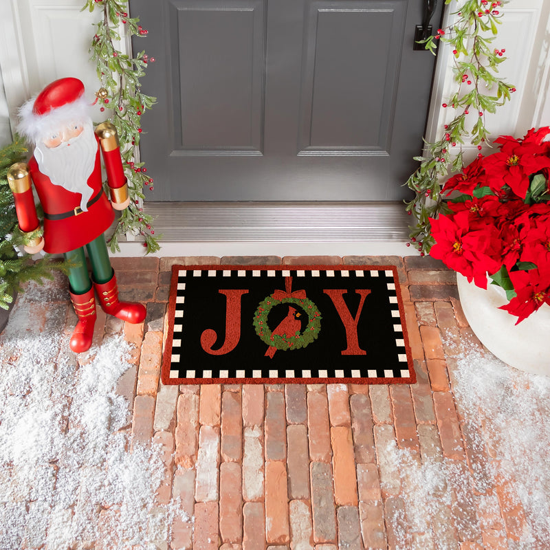 Joy To The World Wreath Coir Mat
