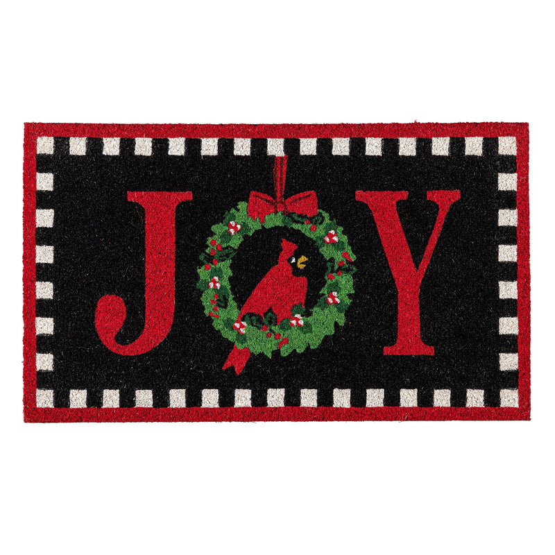 Joy To The World Wreath Coir Mat