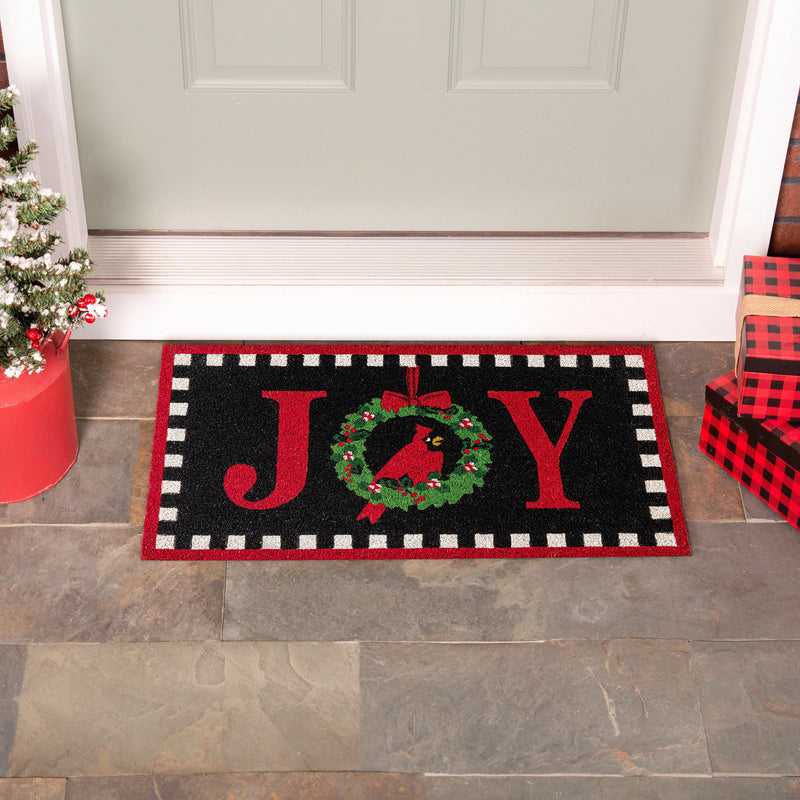 Joy To The World Wreath Coir Mat