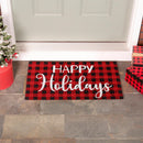 Happy Holidays Plaid Coir Mat