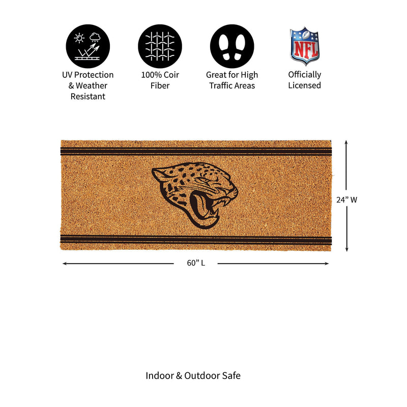 Jacksonville Jaguars Extra Large One Color Coir Mat, 60"x24"