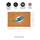 Miami Dolphins Large Full Color Coir Mat, 36"x24"