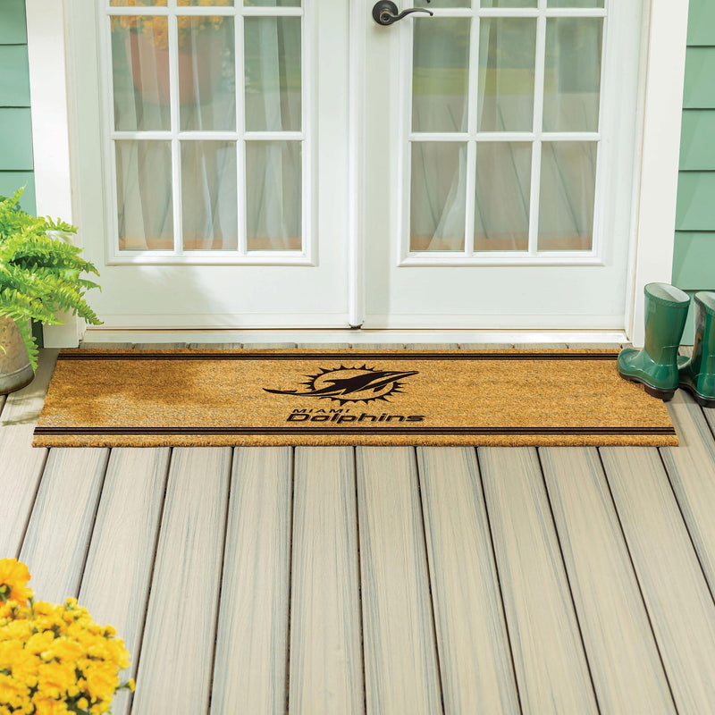 Miami Dolphins Extra Large One Color Coir Mat, 60"x24"