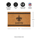 New Orleans Saints Large One Color Coir Mat, 36"x24"
