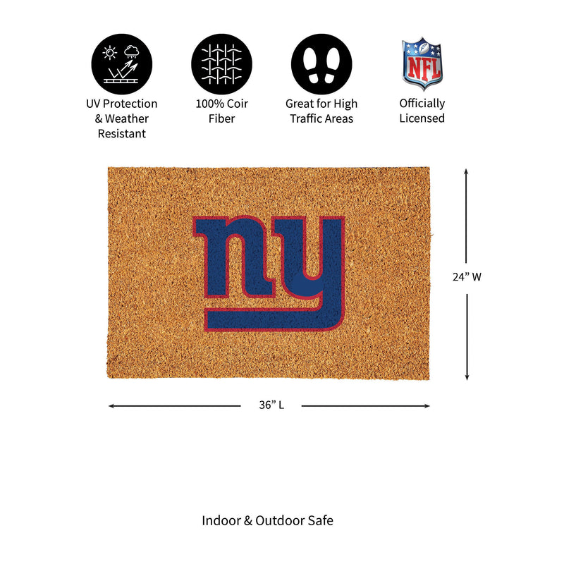 New York Giants Large Full Color Coir Mat, 36"x24"