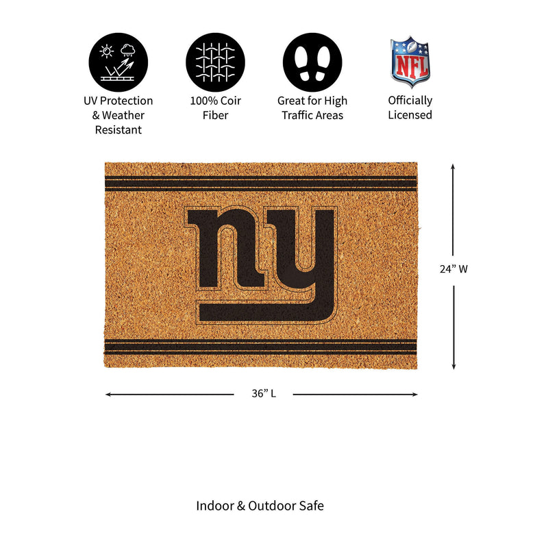 New York Giants Large One Color Coir Mat, 36"x24"