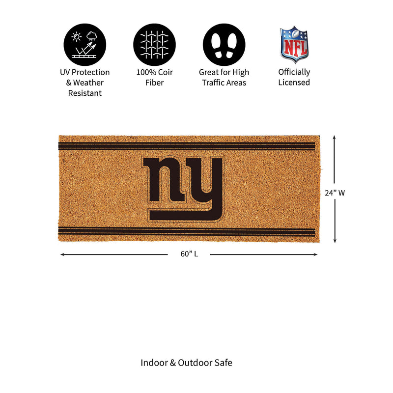 New York Giants Extra Large One Color Coir Mat, 60"x24"