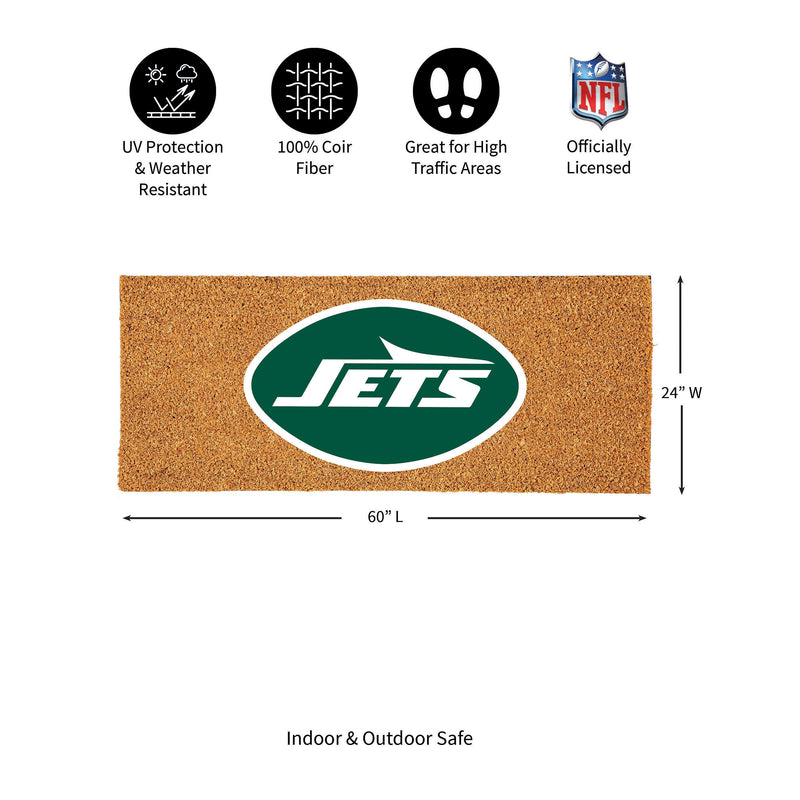 New York Jets Extra Large Full Color Coir Mat, 60"x24"