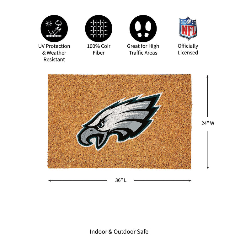 Philadelphia Eagles Large Full Color Coir Mat, 36"x24"