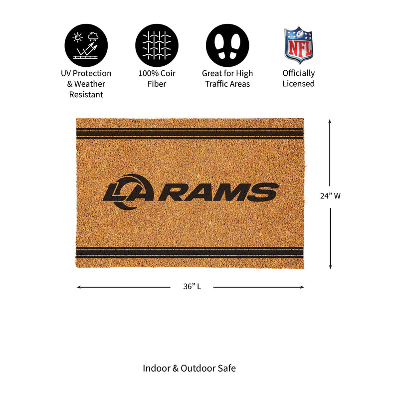 Los Angeles Rams Large One Color Coir Mat, 36"x24"
