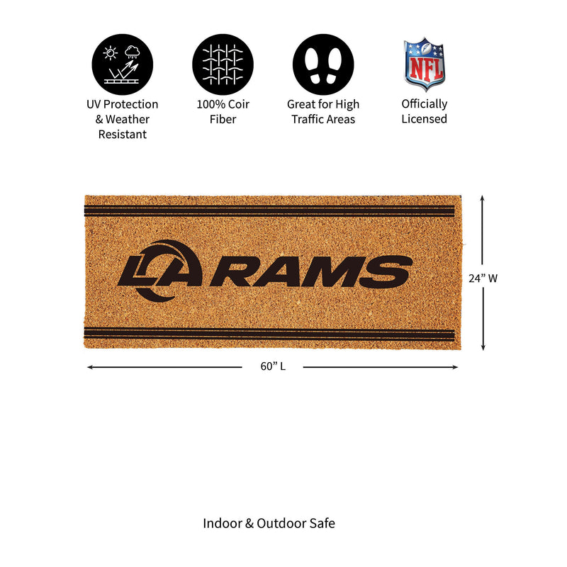 Los Angeles Rams Extra Large One Color Coir Mat, 60"x24"